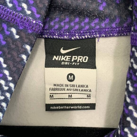 Nike Pro Dri-Fit Funnel Neck Long Sleeve Pullover Women's Sz M Purple - Picture 3 of 7